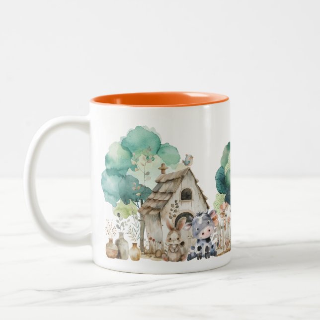 Farm Animal Watercolor Mug – Cute Nursery cup (Left)