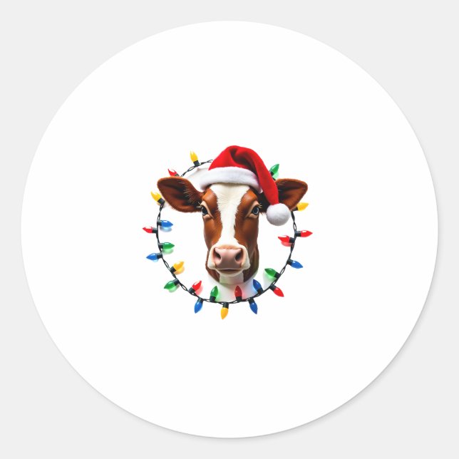Farm Animal Xmas Pajamas Costume Farmer Christmas  Classic Round Sticker (Front)