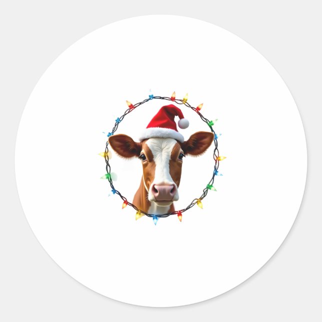 Farm Animal Xmas Pajamas Costume Farmer Christmas  Classic Round Sticker (Front)