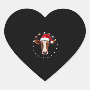 Farm Animal Xmas Pajamas Costume Farmer Christmas  Heart Sticker