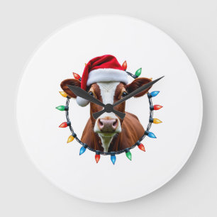 Farm Animal Xmas Pyjamas Costume Farmer Christmas Large Clock