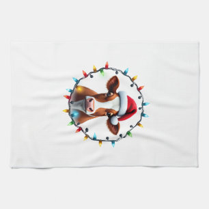 Farm Animal Xmas Pyjamas Costume Farmer Christmas  Tea Towel