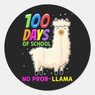 Farm Animals - 100 Days Of School No Prob-llama  Classic Round Sticker