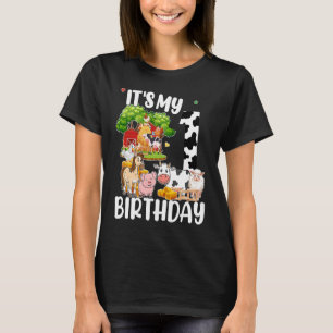 Farm Animals 1 Year Old It's My 1st Birthday Party T-Shirt