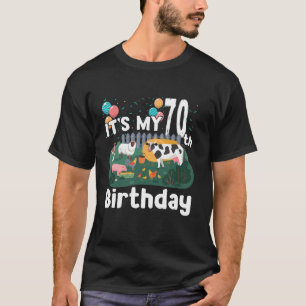 Farm Animals 70th Birthday Farmer Farming 70 Year  T-Shirt