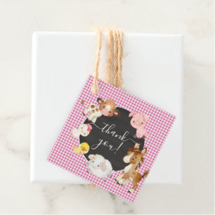 Farm Animals Baby Shower Favour Tags