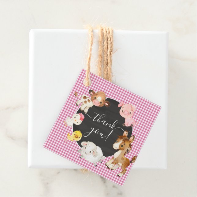 Farm Animals Baby Shower Favour Tags (In Situ)