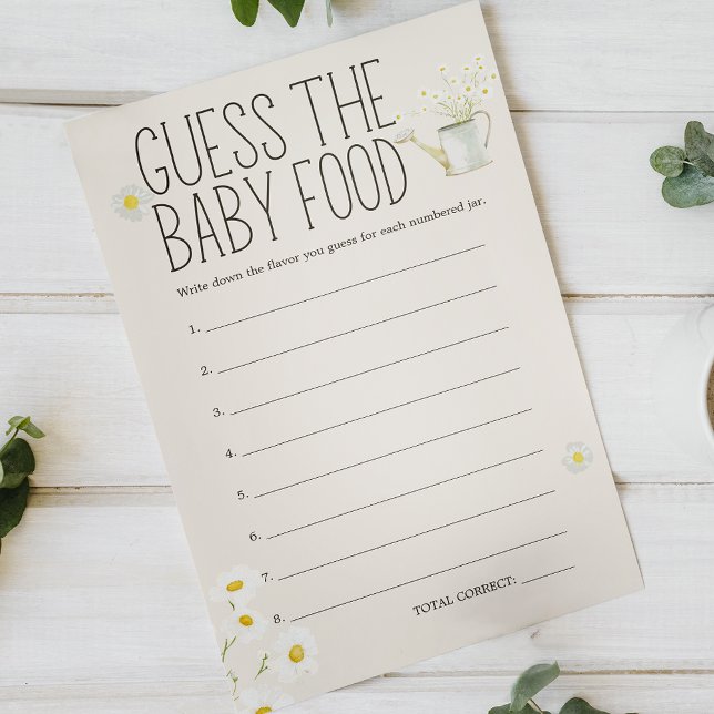 Farm Animals Baby Shower Guess Baby Food Game Flyer (Creator Uploaded)