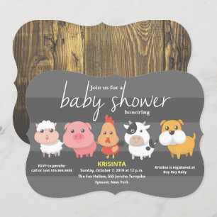 Farm Animals Baby Shower Invitation