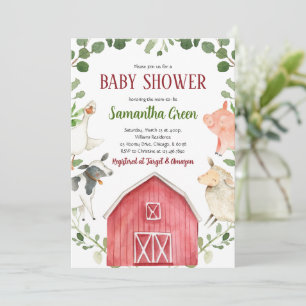 Farm Animals Baby Shower Invitation
