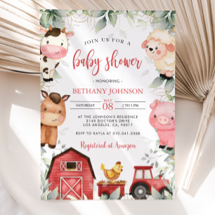 Farm Animals Baby Shower Invitation