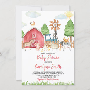 Farm Animals Baby Shower Invitation