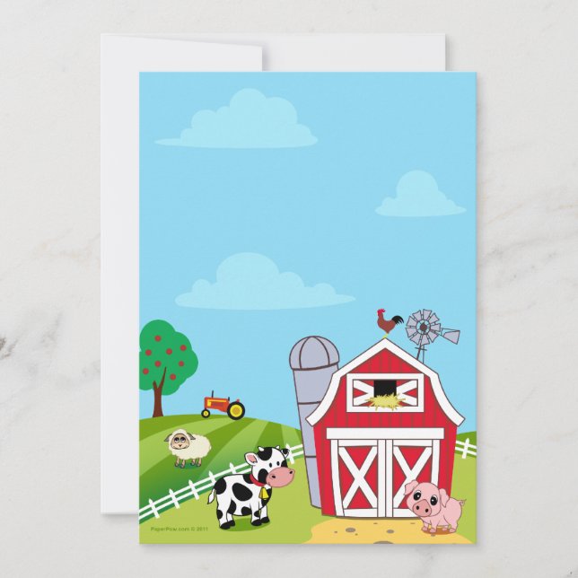 Farm Animals Baby Shower Invitations (Front)