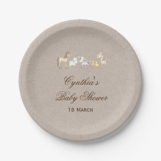 Farm Animals Baby Shower Paper Plates