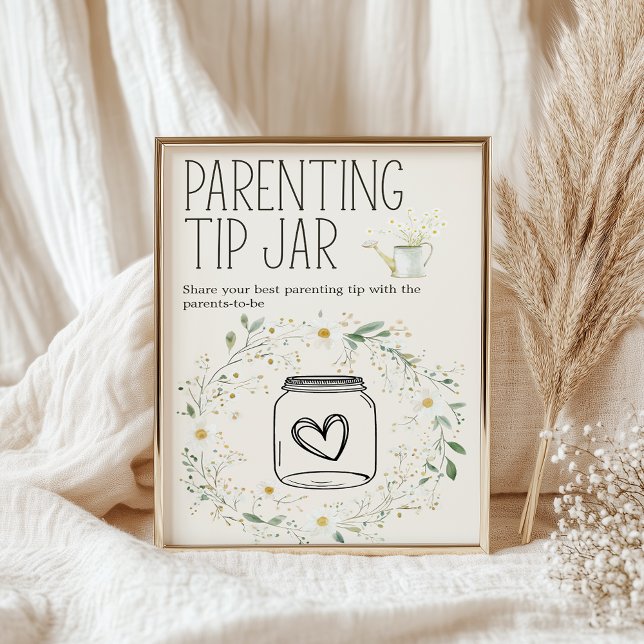 Farm Animals Baby Shower Parenting Tip Jar Sign (Creator Uploaded)