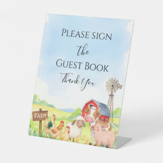 Farm Animals Baby Shower Table Sign