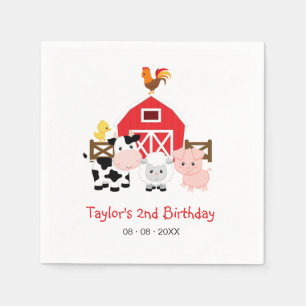 Farm Animals Banyard Birthday / Baby Shower Paper Napkin