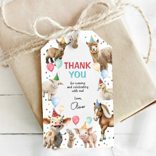 Farm Animals Barn Balloon Confetti Birthday Favors Gift Tags