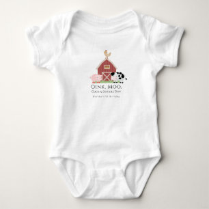 Farm Animals Barnyard 1st Birthday Baby Bodysuit