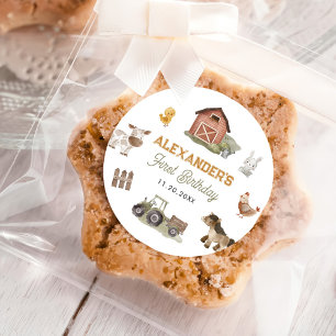Farm Animals Barnyard 1st Birthday Classic Round Sticker