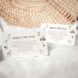 Farm Animals Barnyard Baby Shower Book Request Enclosure Card