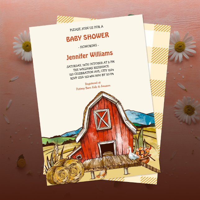 Farm Animals Barnyard Baby Shower Invitation (Creator Uploaded)
