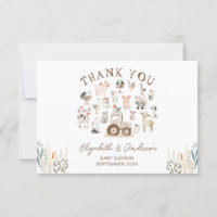 Farm Animals Barnyard Baby Shower Thank You