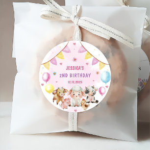 Farm Animals Barnyard Balloon Birthday Party Favour Tags
