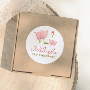 Farm Animals Barnyard Bash Birthday Party Classic Round Sticker