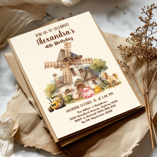 Farm Animals Barnyard Bash Ranch Birthday Party In Invitation (Creator Uploaded)