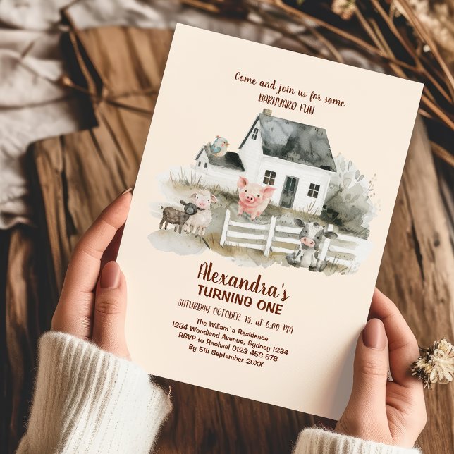 Farm Animals Barnyard Bash Ranch Birthday Party  Invitation (Creator Uploaded)