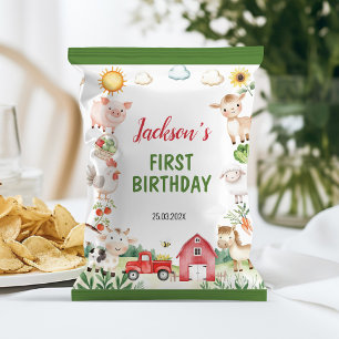 Farm Animals Barnyard Birthday Chip Bag Wrapper