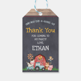 Farm Animals Barnyard Birthday Favour Tag