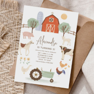 Farm Animals Barnyard Birthday Invitation