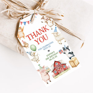 Farm Animals Barnyard Birthday Party Favor Tags
