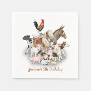 Farm Animals Barnyard birthday party Napkin