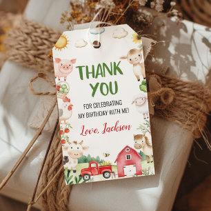 Farm Animals Barnyard Birthday Party Thank You Gift Tags