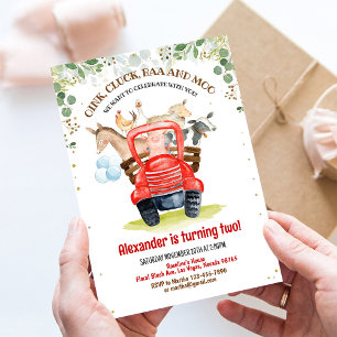 Farm Animals Barnyard Boy Barn Party Farm Birthday Invitation