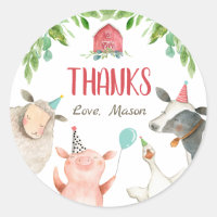 Farm Animals Barnyard Boy Birthday Favour Tags