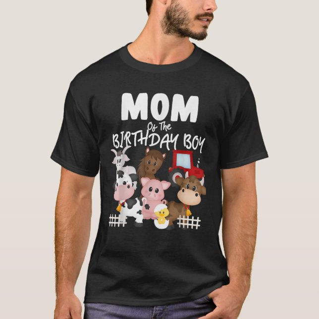 Farm Animals Barnyard Farm House Mum Of The Birthd T-Shirt (Front)