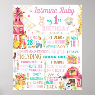 Farm Animals Barnyard First Birthday sign