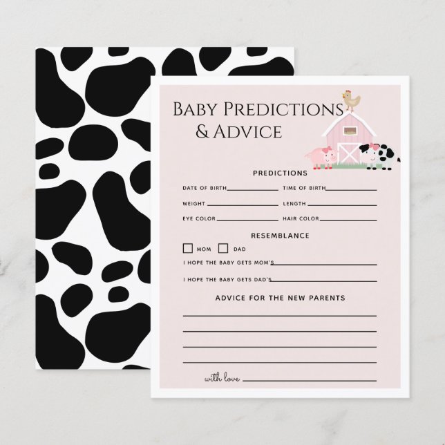 Farm Animals Barnyard Pk Baby Predictions & Advice (Front/Back)
