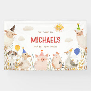 Farm Animals Birthday Banner