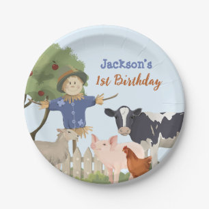 Farm Animals Birthday, Barnyard Party Paper Plate