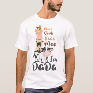 Farm Animals Birthday Family Matching Dada Dad T-Shirt