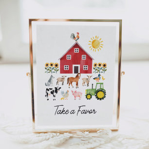 Farm Animals Birthday Favours Sign