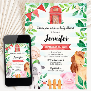 Farm Animals Birthday Invitation