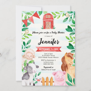 Farm Animals Birthday Invitation