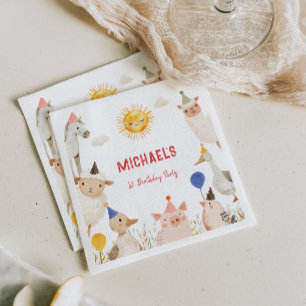 Farm Animals Birthday Napkin