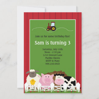 Farm Animals Birthday Party Invitation